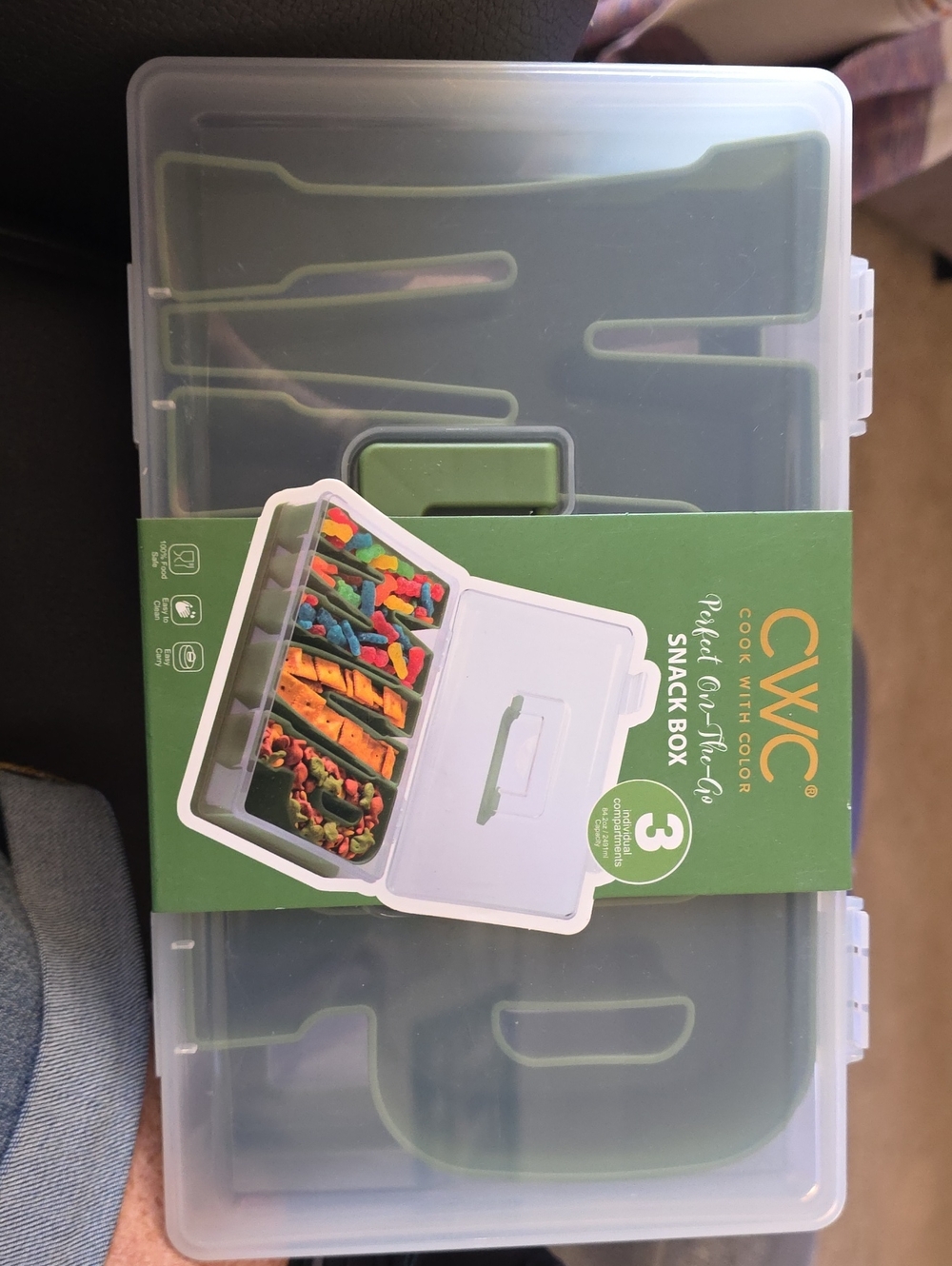 Brand New CWC Green 3-Compartment Snack Box MVP